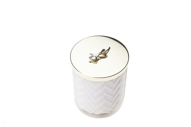 VELA HERRINGBONE - WHITE - LILLY FLOWER LID (600G)