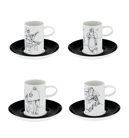 CONJUNTO 4 CHÁVENAS CAFÉ COM PIRES FADO